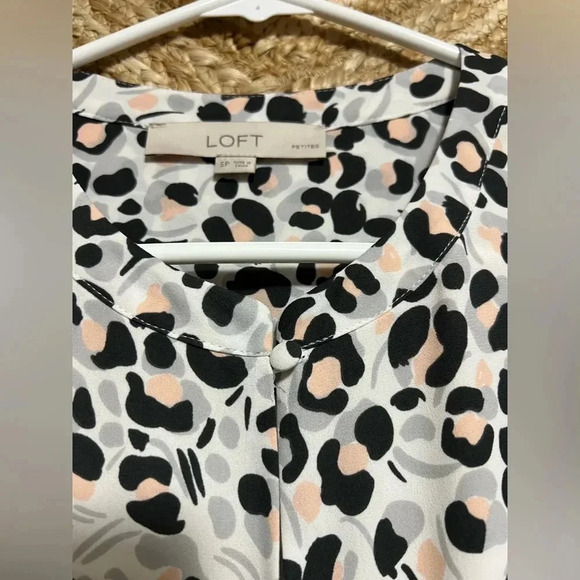 Ann Taylor Loft Women's Petite Long Sleeve Animal Print Mini Dress, Size Small - Picture 5 of 11